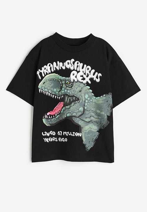 H&M - Jersey T-shirt - black tyrannosaurus rex 