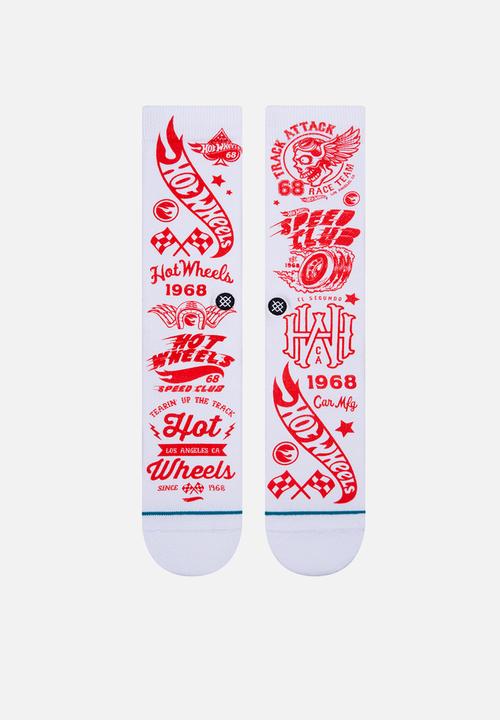 Stance Socks - Hot wheels - white