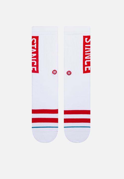 Stance Socks - OG - white & red