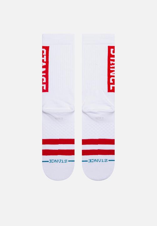 Stance Socks - OG - white & red