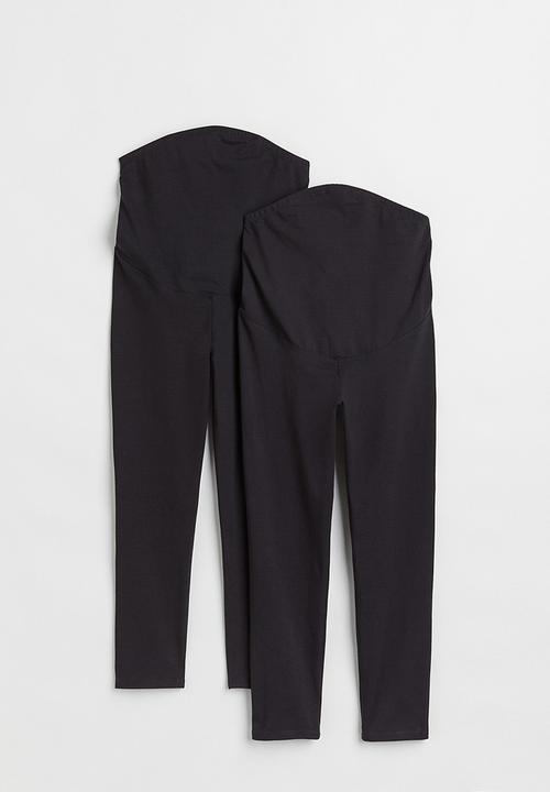 H&M - Mama 2-pack cropped leggings - black