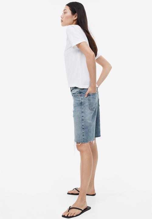 H&M - Low-waisted bermuda shorts -  denim blue