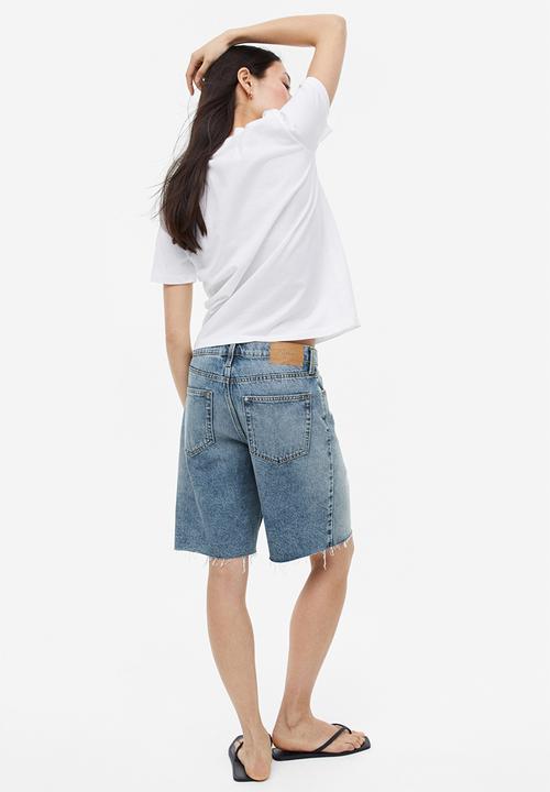 H&M - Low-waisted bermuda shorts -  denim blue