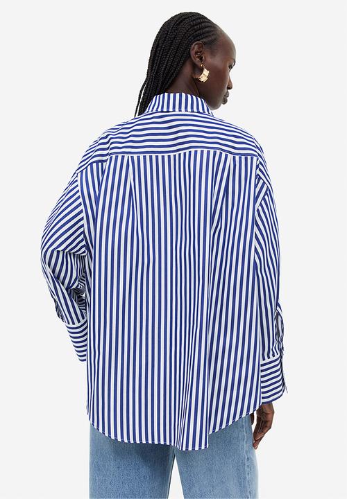 H&M - Oversized cotton shirt - blue