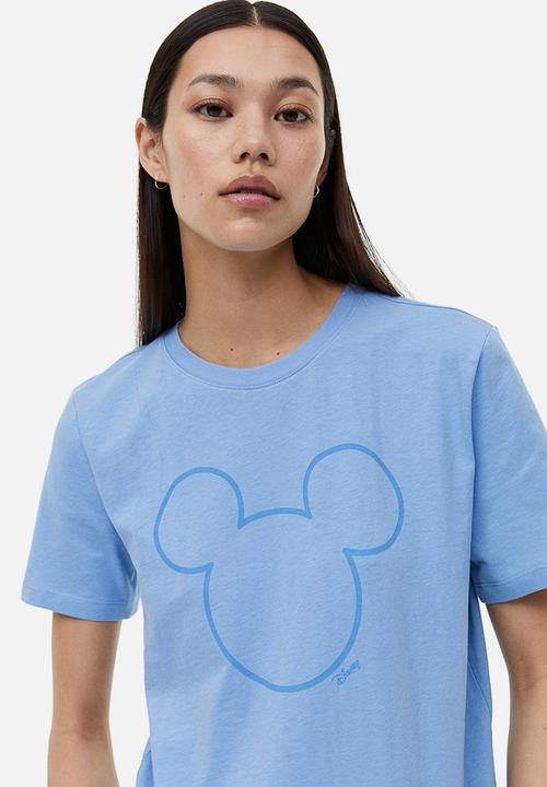 H&M - T-shirt with a motif - light blue/mickey mouse