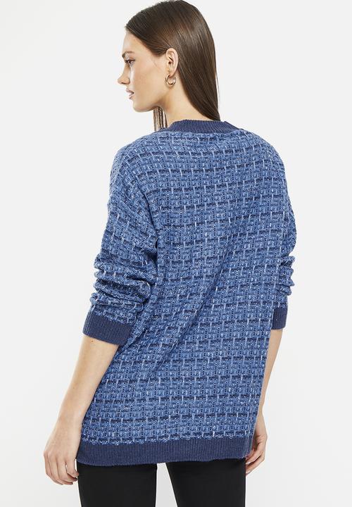 Trendyol - Oversized textured cardigan - indigo