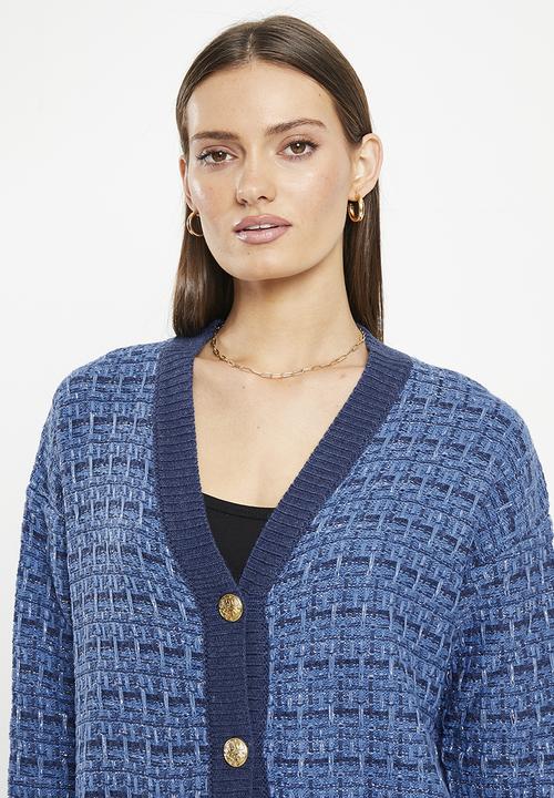 Trendyol - Oversized textured cardigan - indigo