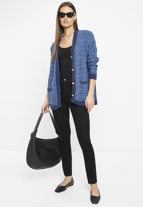 Trendyol - Oversized textured cardigan - indigo