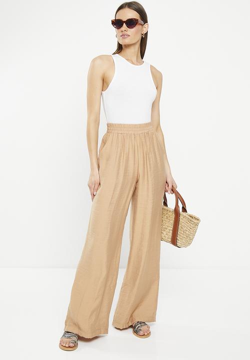 Trendyol - Elasticated wide leg pants - mink