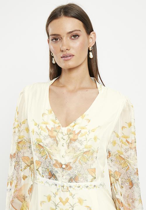 Pringle of Scotland - Pringle flora dress - cream