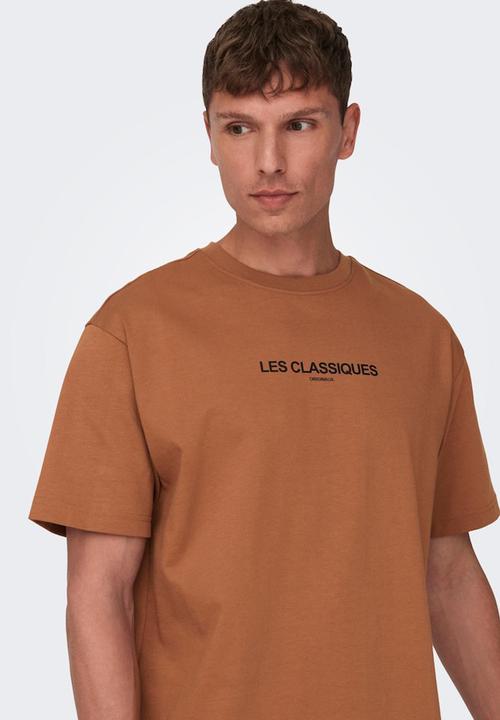 Only & Sons - Onsles classiques rlx hvy short sleeve tee - tobacco brown