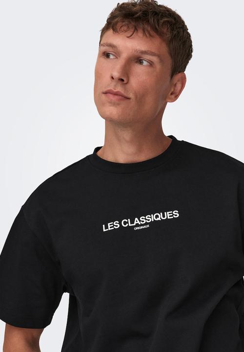 Only & Sons - Onsles classiques reg hvy short sleeve tee - black