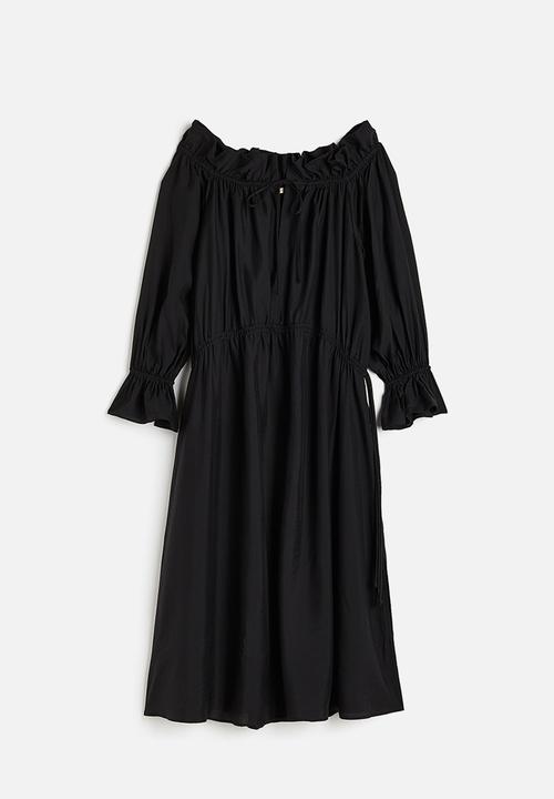 H&M - Long off-the-shoulder dress - black