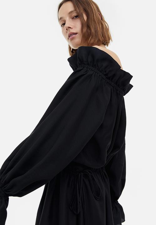 H&M - Long off-the-shoulder dress - black