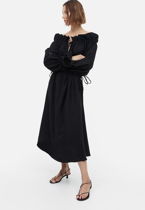 H&M - Long off-the-shoulder dress - black
