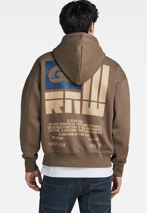 G-STAR - GS RAW back gr hdd loose sw dry ashor sweat - turf