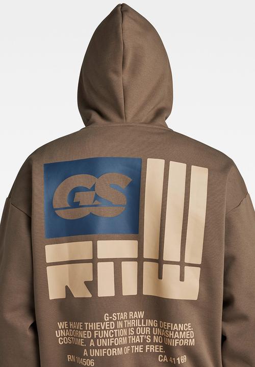 G-STAR - GS RAW back gr hdd loose sw dry ashor sweat - turf