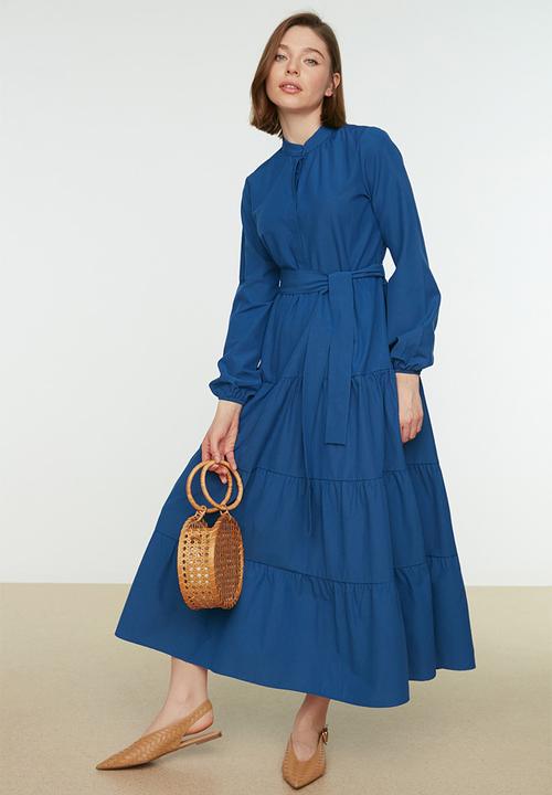 Trendyol - Modest tiered dress - dark blue
