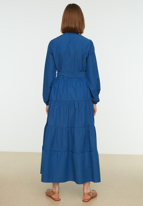 Trendyol - Modest tiered dress - dark blue