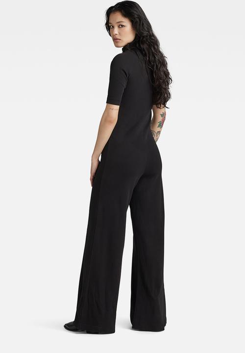 G-STAR - Wide leg jumpsuit short sleeve - dk black