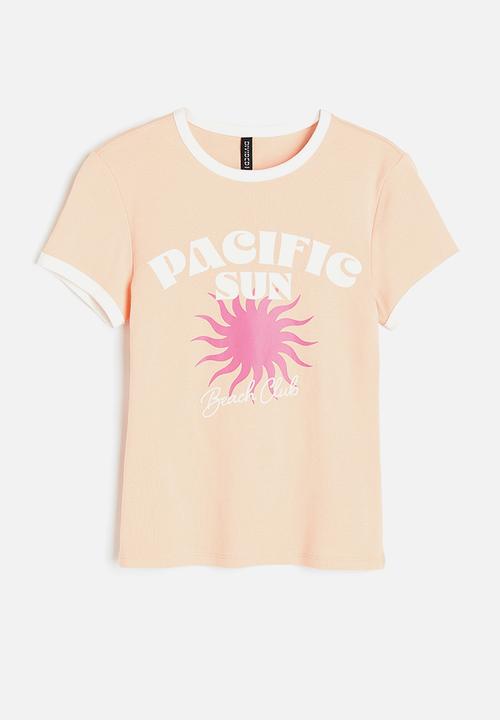 H&M - Fitted cotton top - apricot pacific sun