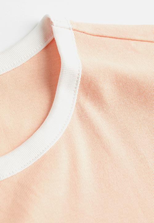 H&M - Fitted cotton top - apricot pacific sun