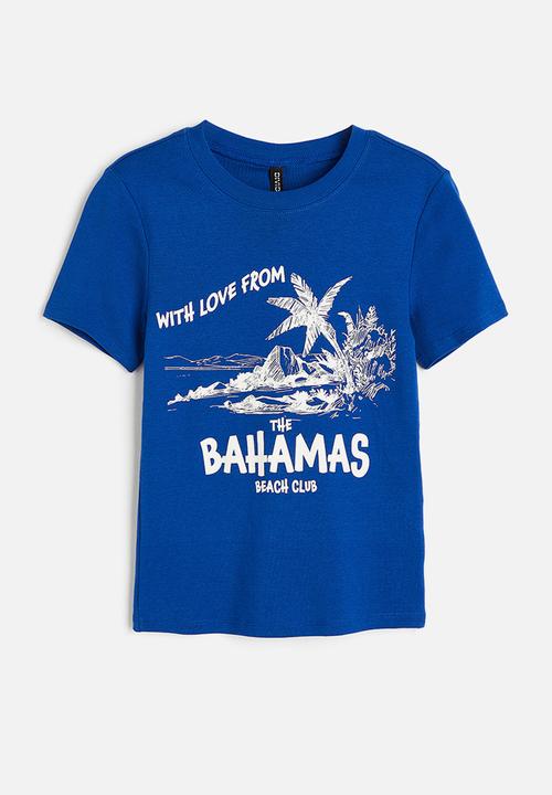 H&M - Fitted cotton top - bright blue bahamas 