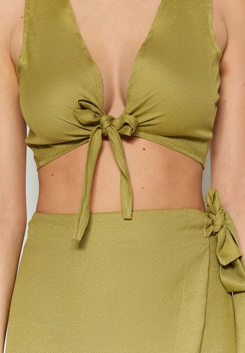 Trendyol - Two piece wrap skirt set - green