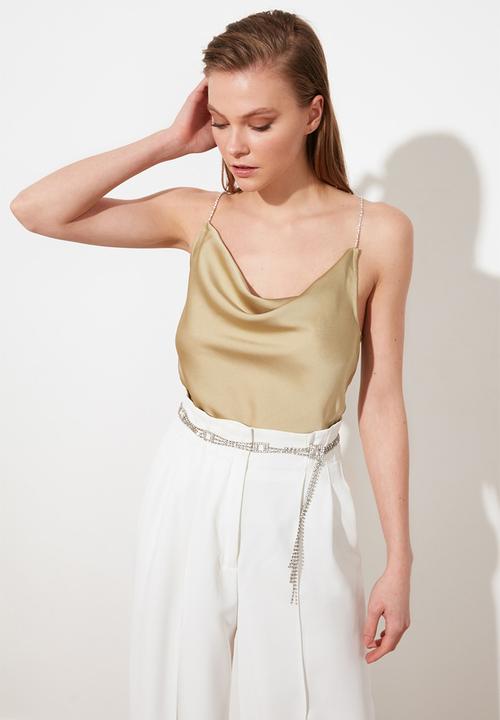 Trendyol - Cowl neck blouse - green