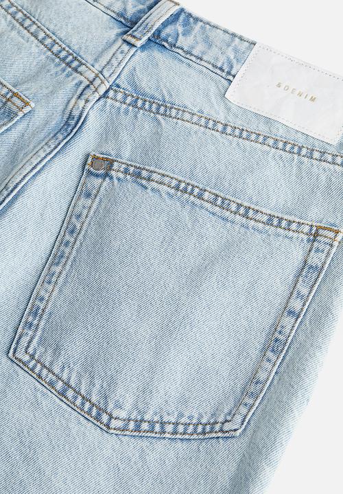 H&M - Bermuda high denim shorts - pale denim blue 