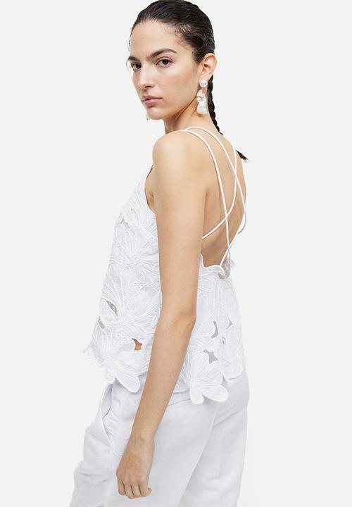 H&M - Embroidered top - white