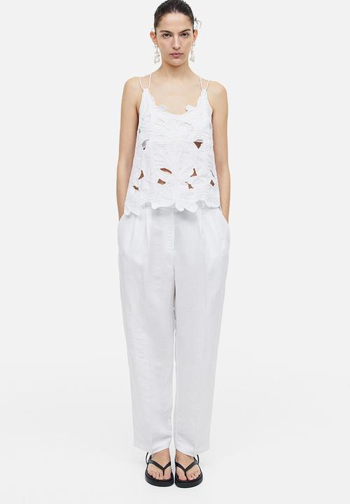 H&M - Embroidered top - white