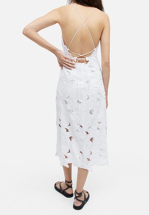 H&M - Embroidered dress - white