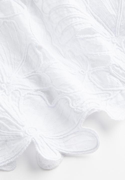 H&M - Embroidered dress - white