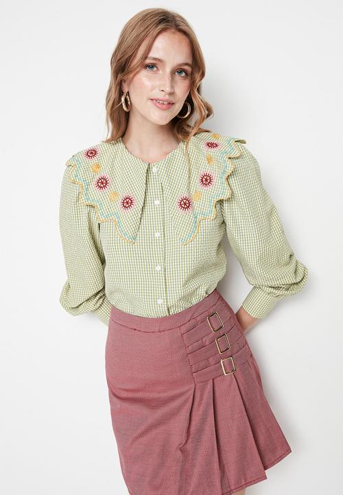Trendyol - Plaid shirt - green