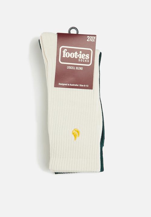 Foot-ies - Blaze sneaker socks - light beige & green