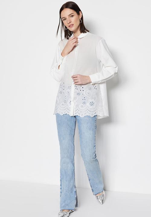Trendyol - Modest anglaise shirt - white