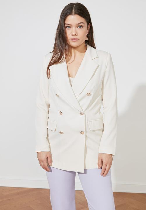 Trendyol - Oversize double breasted blazer - beige