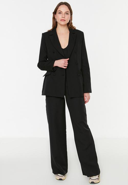 Trendyol - Double breasted blazer - black