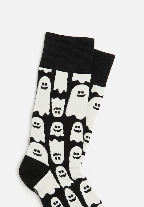 Foot-ies - Friendly ghost organic cotton sock - black