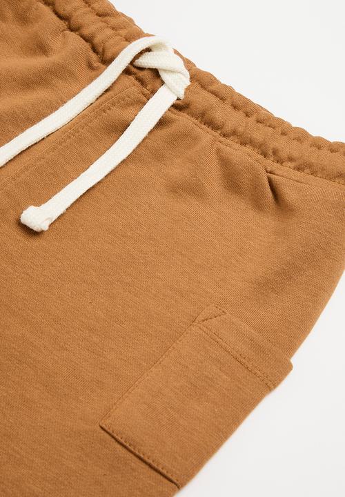 MINOTI - Boys jersey tee & fleece short - tan