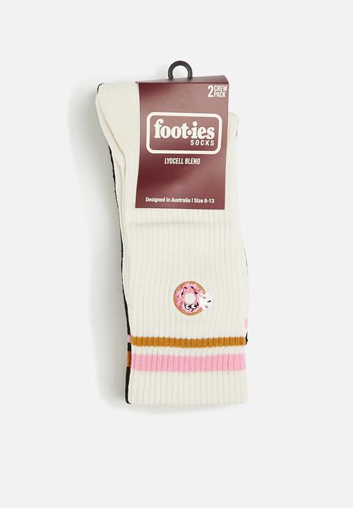 Foot-ies - Donut crumbs sneaker socks - cream/black