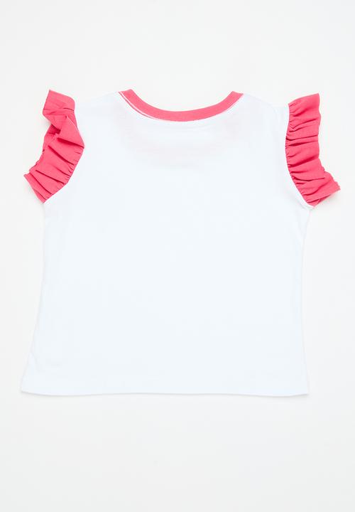 Pop Candy - 2 Pack frill sleeve tee - coral