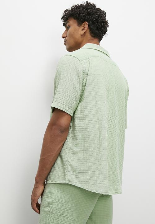 STYLE REPUBLIC - Cheese cloth short sleeve shirt - sage