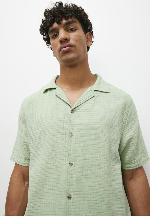 STYLE REPUBLIC - Cheese cloth short sleeve shirt - sage