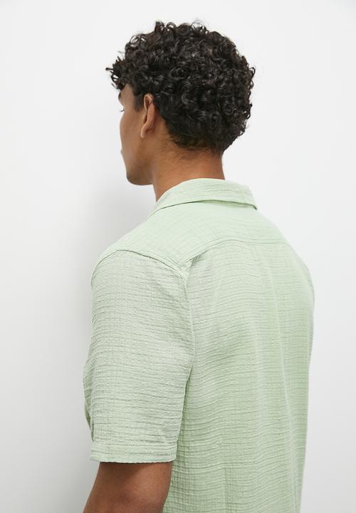 STYLE REPUBLIC - Cheese cloth short sleeve shirt - sage