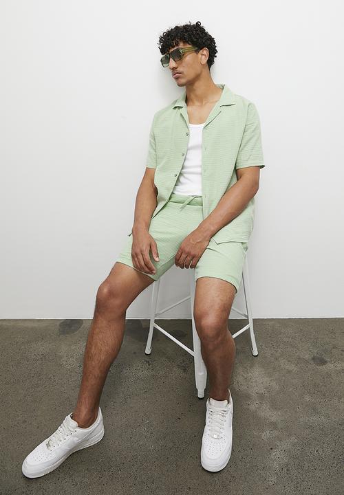 STYLE REPUBLIC - Cheese cloth short sleeve shirt - sage