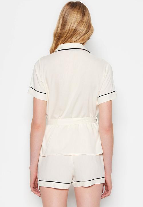 Trendyol - Wrap over pajama set - beige