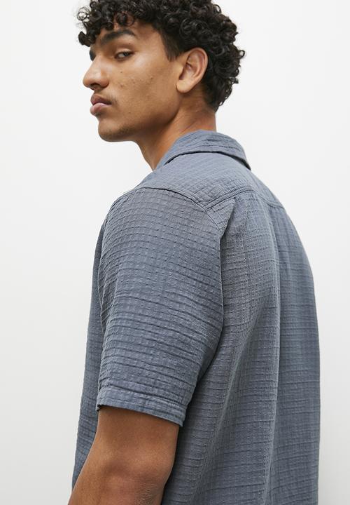 STYLE REPUBLIC - Cheese cloth short sleeve shirt - charcoal