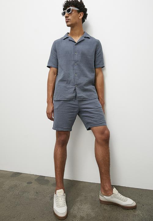STYLE REPUBLIC - Cheese cloth short sleeve shirt - charcoal